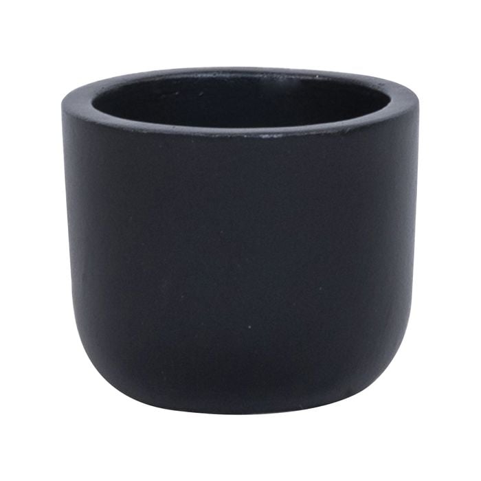 11 x 9cm Black XS Plain Ceramic Egg Pot