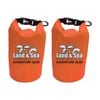 2pk Land & Sea Sports Australia Personal Dry Bag Waterproof Seal 1.5l Orange
