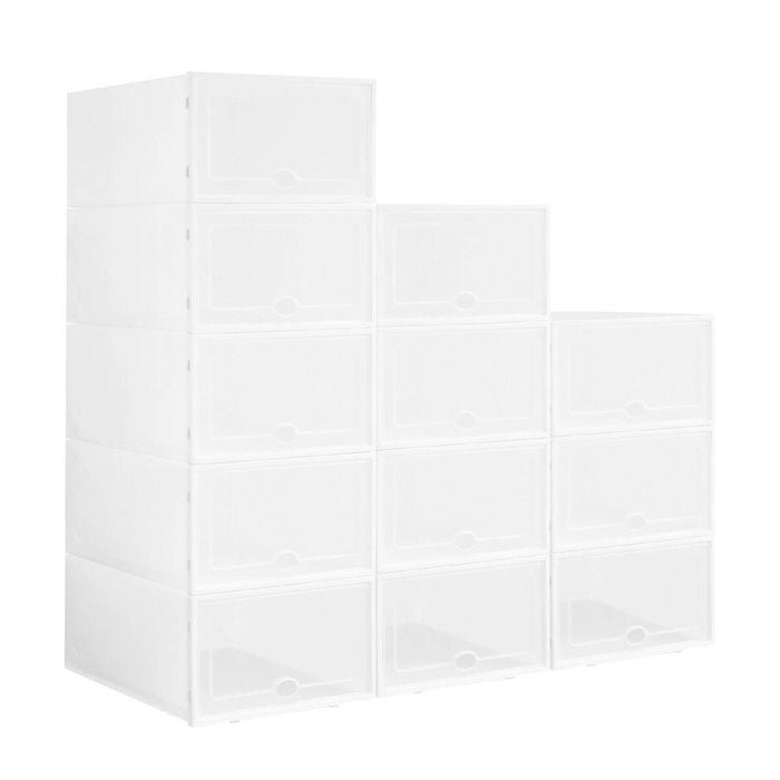 Luxsuite 12PCS Large Stackable Plastic Shoe Boxes Bunnings Australia