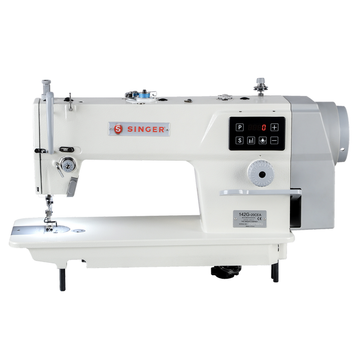 142G E Series Single Needle Integrated Lockstitch Industrial Sewing Machine with Table - Fabric Light to Medium