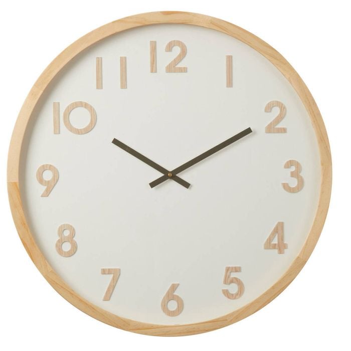 Amalfi Leonard Wall Clock 61cm - Natural/White