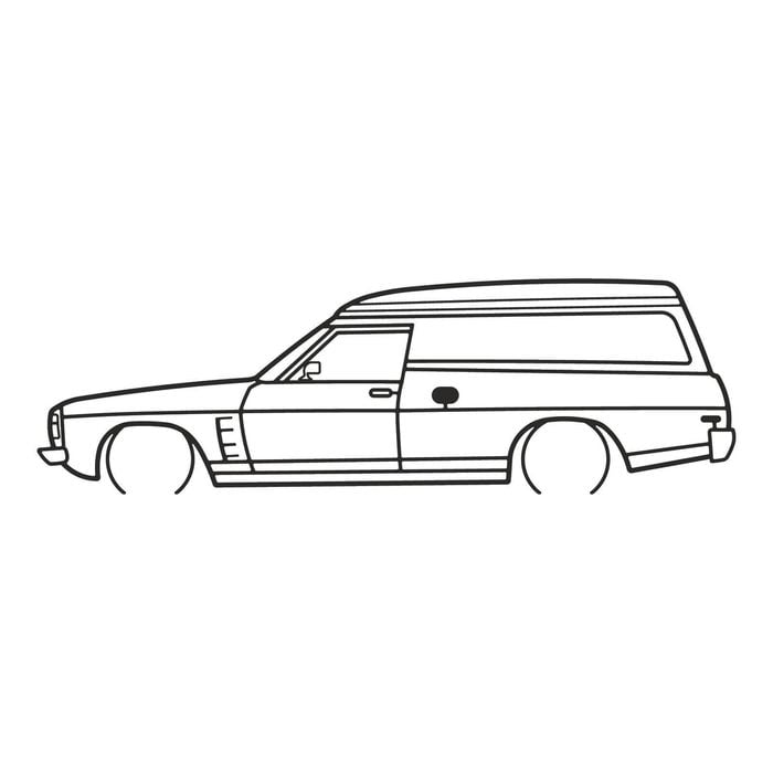 Ignite Laser Holden HJ Panel Van Silhouette Metal Wall Art Rustic Metal 23.6inch/60cm