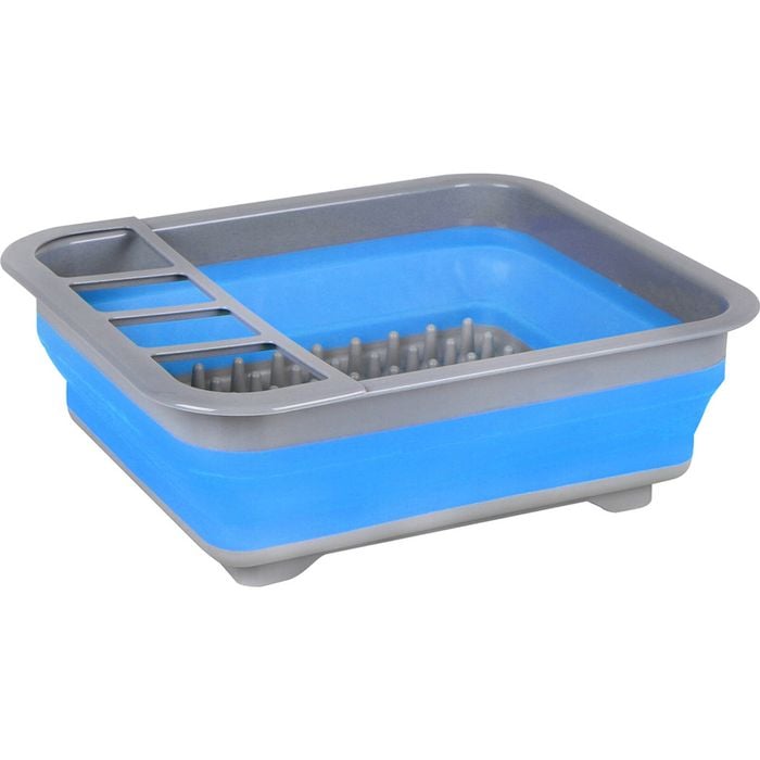 Wildtrak Expanda 9l/36.5cm Dish Drying Rack Outdoor Camping Storage Blue/grey