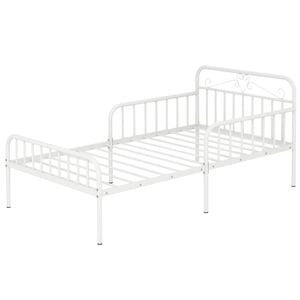 Costway Single Metal Bed Frame Extendable Daybed Mattress Foundation White