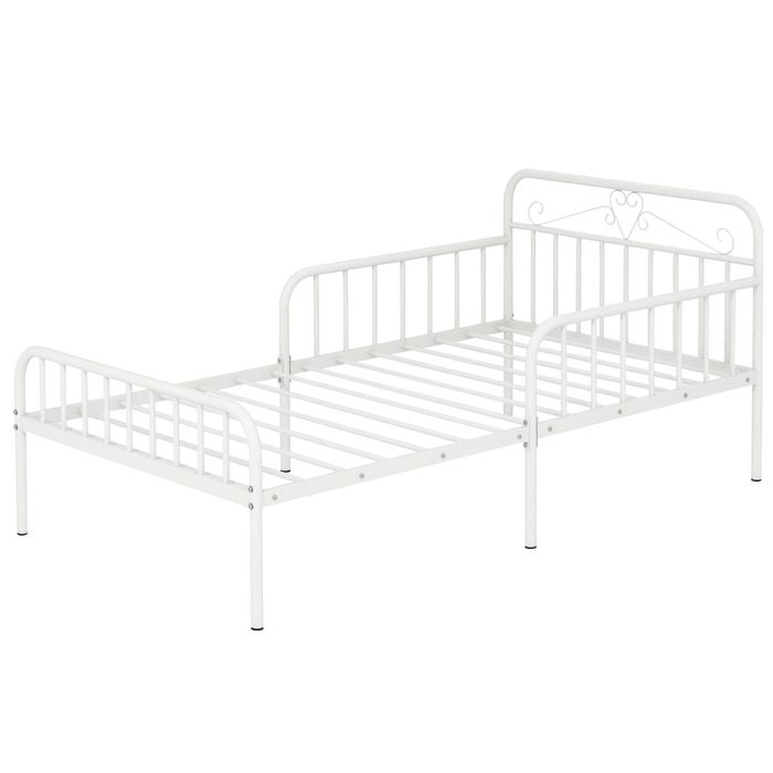 Costway Single Metal Bed Frame Extendable Daybed Mattress Foundation White
