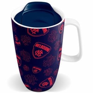 Melbourne Demons AFL Ceramic Travel Coffee Mug Cup With Handle