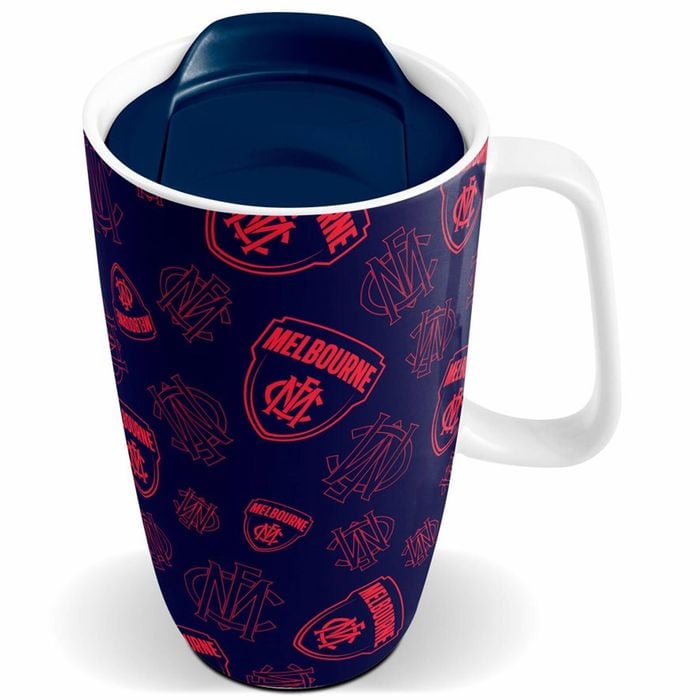 Melbourne Demons AFL Ceramic Travel Coffee Mug Cup With Handle