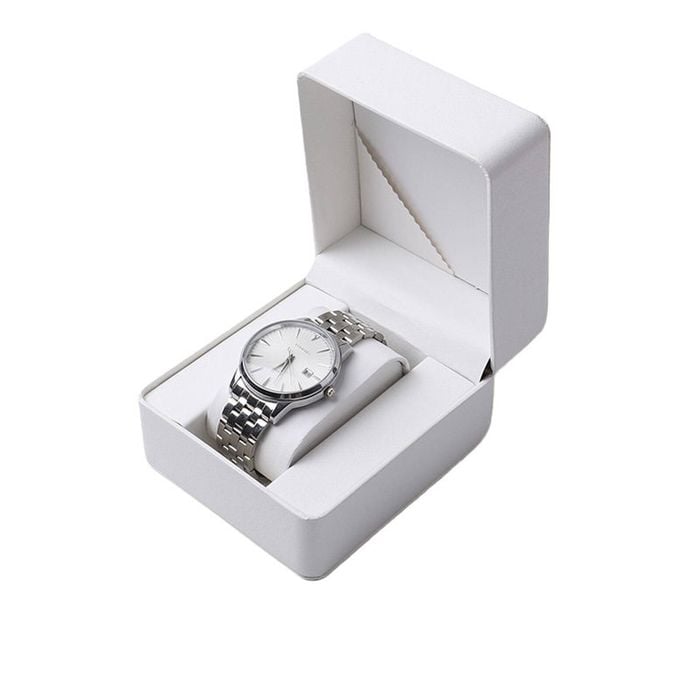 Catzon Watch Box Single Slot Portable Organizer Display Case-white
