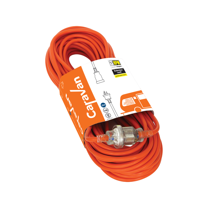HPM 15A 3 Core 1.5mm² 25m Extra Heavy Duty Caravan Extension Lead