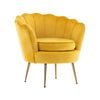 La Bella Shell Scallop Yellow Armchair Lounge Chair Accent Velvet