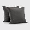 Dreamaker 400TC Premium Cotton Sateen Piped European Pillowcase Charcoal Twin Pack