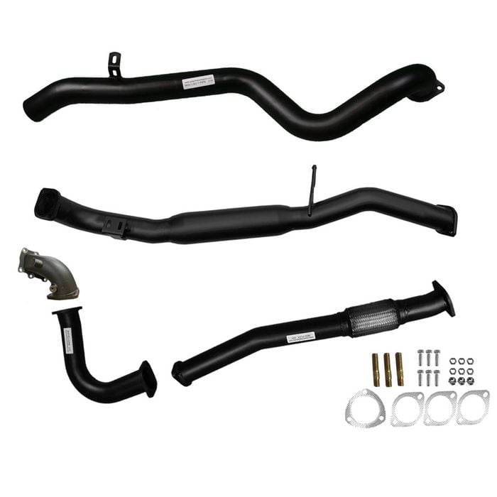 Ignite Exhausts Turbo Back For Nissan Gu Patrol 4.2l Leaf Spring Ute 3" Dump Pipe & Hotdog Black Aluminised Steel
