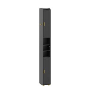 Costway Adjustable Narrow Pantry Cabinet w/Multiple Storage Spaces Black