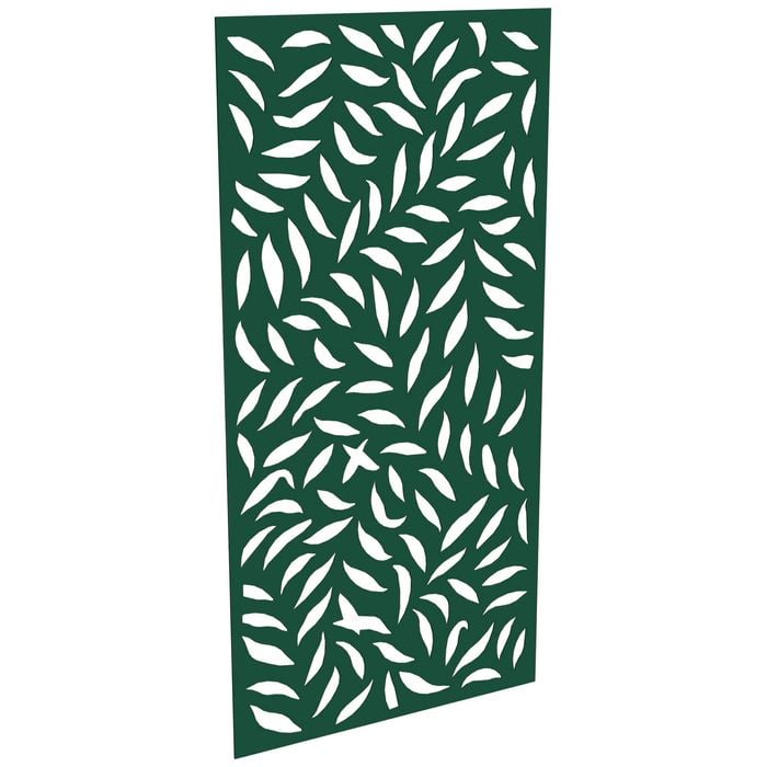 ProtectorAl 300-1200 x 1201-2400mm Dark Green/Gloss White Large Leaf Unframed Composite Deco Panel