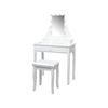 Costway Wood Dressing Table Stool Set W/mirror&drawers