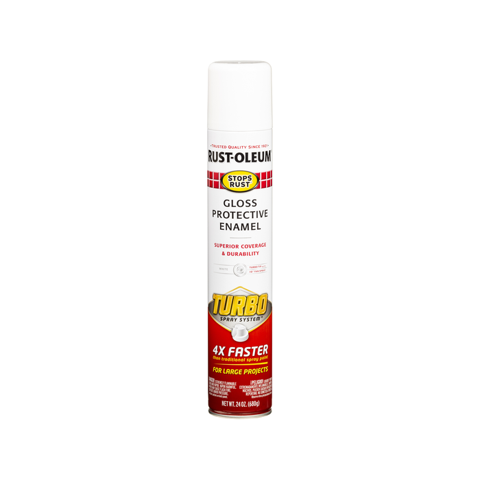 Rust-Oleum 680g White Gloss Stops Rust Turbo Spray Paint