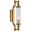 CLA Lighting Rodillo Interior Tubular Clear Glass Wall Light Antique Brass