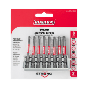 Diablo 50mm 1/4'' Torx Drive Bits - 8 Pack