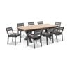Austin Table 10 Capri Chairs Charcoal & Denim Grey Cushions