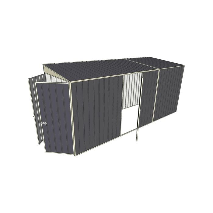 Build-a-Shed 1.5 x 4.5 x 2m Single Hinged Side Door Skillion Shed - Grey