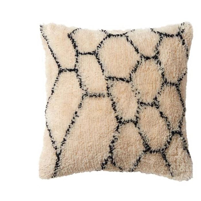 Accessorize Bedroom Collection 45cm x 45cm Natural Alba Natural/Black Filled Cushion