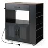 Costway Mobile Kitchen Island Cart Trolley w/Spice Racks - Black