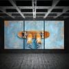 3pcs Skateboard Vibrant Wrapped Print 100% Australian Made 3 x 40x60cm (Metal Print)