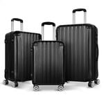 ALFORDSON 3PCS Luggage Suitcase Set TSA Lock Black