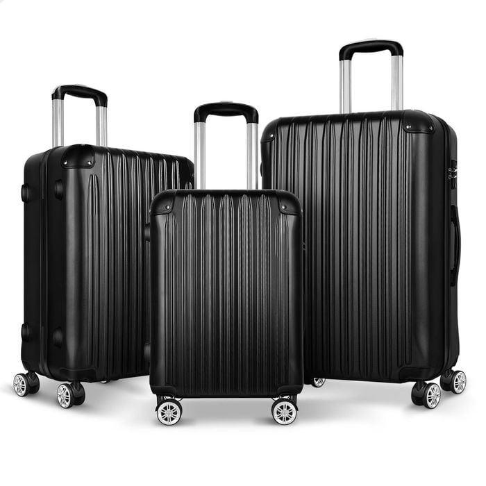 ALFORDSON 3PCS Luggage Suitcase Set TSA Lock Black