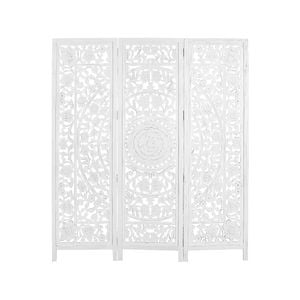 Jans 3 Panel Room Divider Screen Privacy Shoji Timber Wood Stand - White