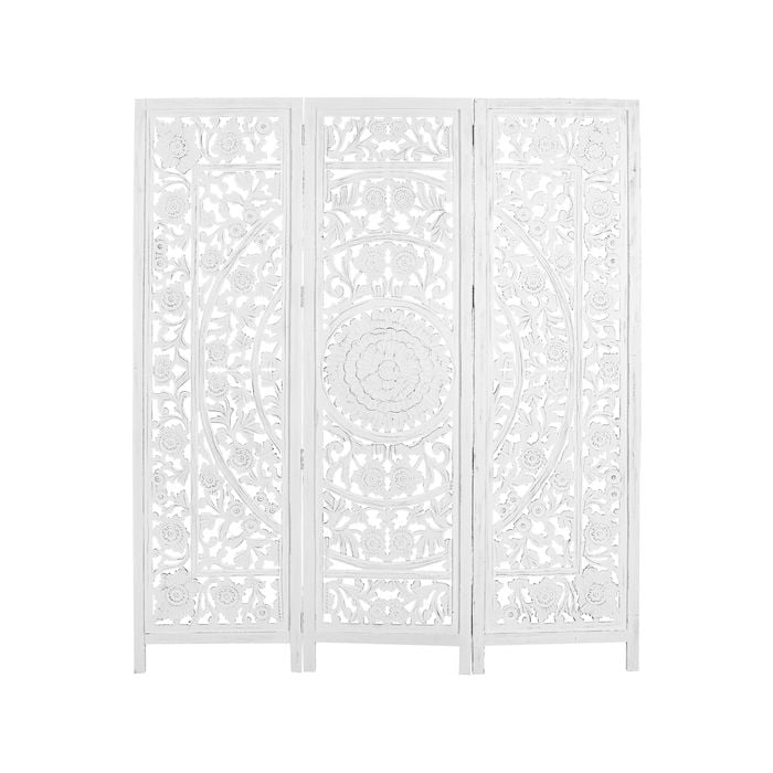Jans 3 Panel Room Divider Screen Privacy Shoji Timber Wood Stand - White