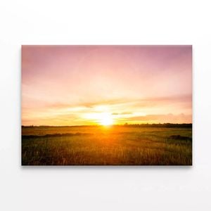 Empty Grassland and Sunset  Print 100% Australian Made 120 x 90cm  (Stretched)