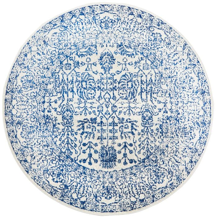 Sense 256 Navy 200x200cm - Medium Round Transitional Pet Friendly Indoor Rug
