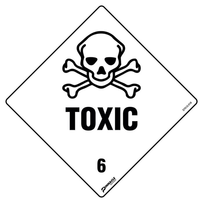 Pinnacle Signage 270 x 270mm Toxic 6 Sign