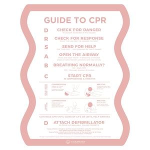 Stylish Pool CPR Sign Pink & White Wave