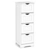 Costway 4 Drawer Wooden Floor Cabinet Free Stand Storage Anti-tip White