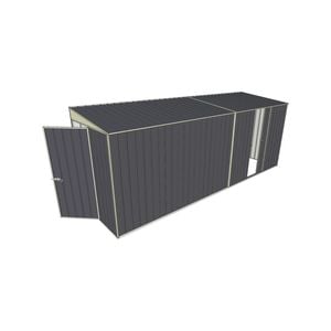 Build-a-Shed 1.5 x 5.2 x 2m Hinged Door Tunnel Shed with Sliding Side Door - Grey
