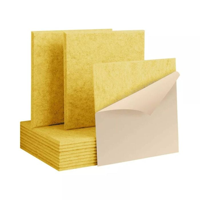 iDeer Life 12PCS Acoustic Foam Sound Absorbing Panels Wall Tiles Square - Yellow