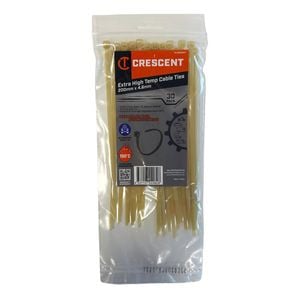 Crescent 30Pc 200mm x 4.6mm Extra High Temperature Cable Ties
