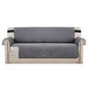 Smarcute 4 Seater Quilted Reversible Sofa Cover with Straps Grey