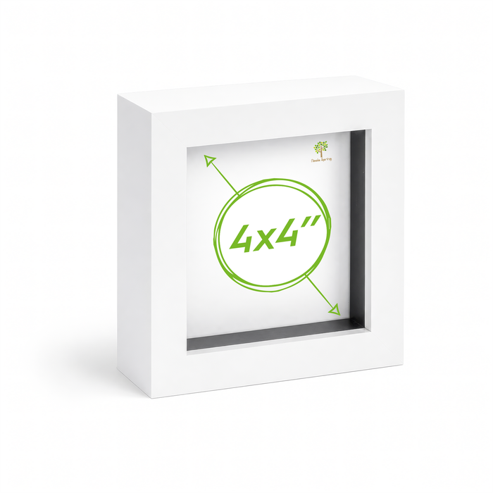 Nicola Spring 3d Box Photo Frame - 4" X 4" - White