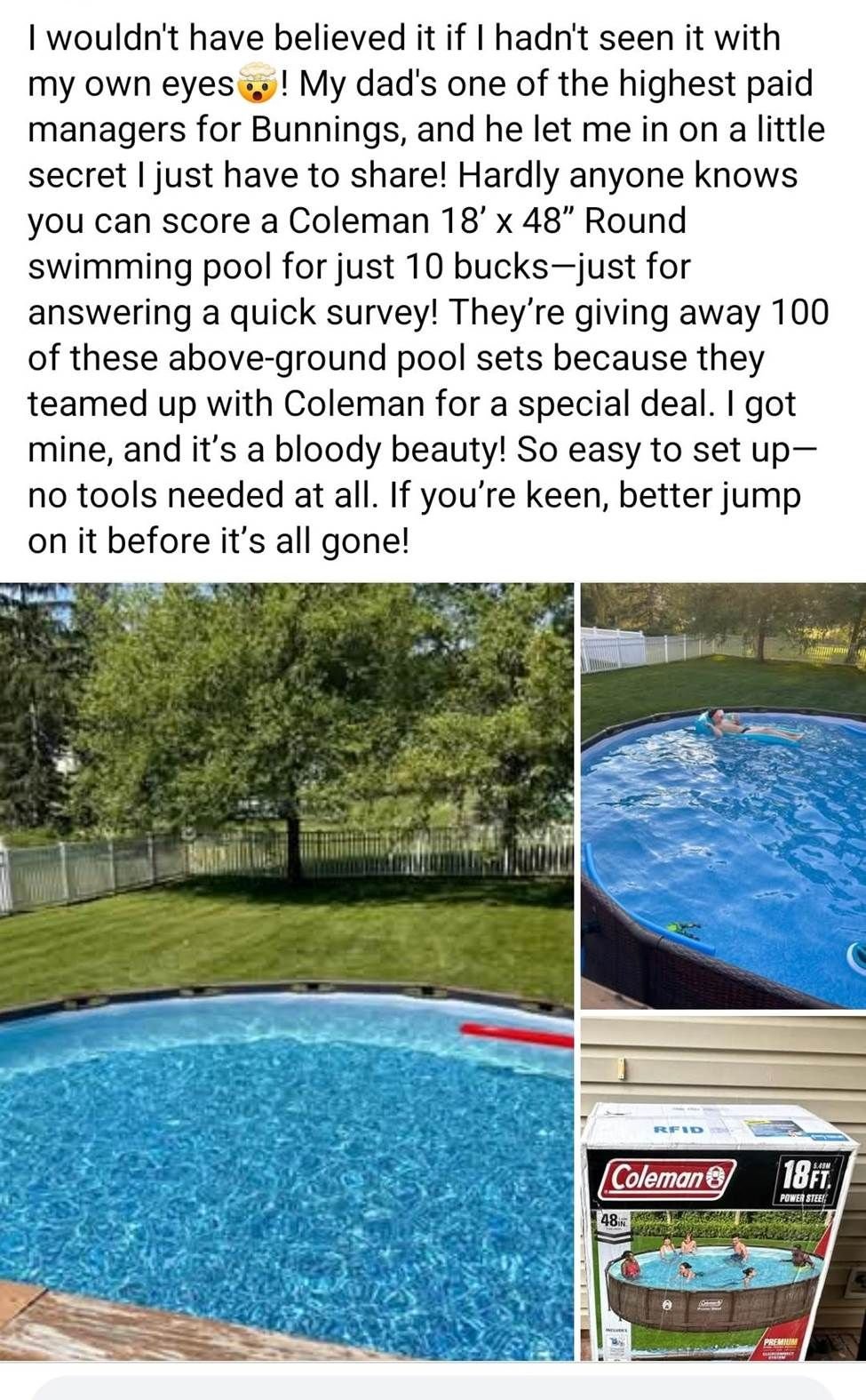 Random pool scam that isnt true 