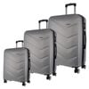 3pc Pierre Cardin Hard-shell Suitcase Cabin Travel Luggage Set Silver