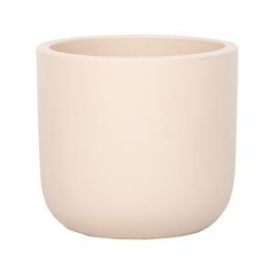 220 x 250mm Cream Large Round Plain Ceramic Pot