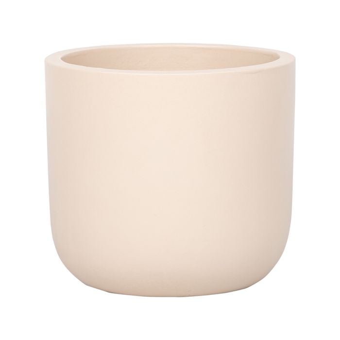 220 x 250mm Cream Large Round Plain Ceramic Pot