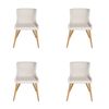 Pack of 4 | Osaka Upholstered Dining Chair | Natural Legs - Ivory Fabric