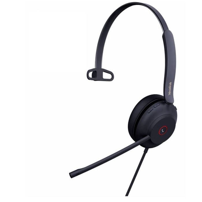Yealink Uh37 Microsoft Teams Certified Usb Wired Headset, Mono, Usb-a 2.0, 35mm Speaker, Busylight, Leather Ear Cushion, Hd Audi
