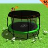 Kahuna Trampoline 16 ft with Basketball Set and Roof - Green