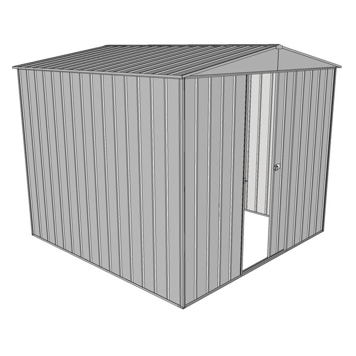 Build-a-Shed 2.3 x 2.3 x 2.3m Front Gable Single Sliding Door Shed - Zinc