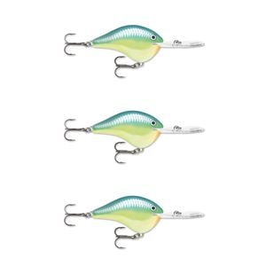 3x Rapala Dives to 20ft Crankbait Lures with Deep Diving Metal Disc - Caribbean